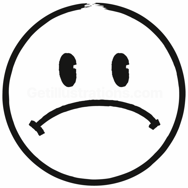 unhappy, sad, emoticon, emoji, sticker, element, ornament